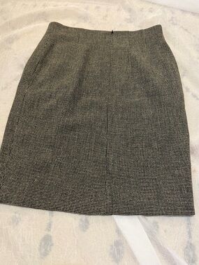 90s Portara Tailored Black & Tan Pencil Skirt